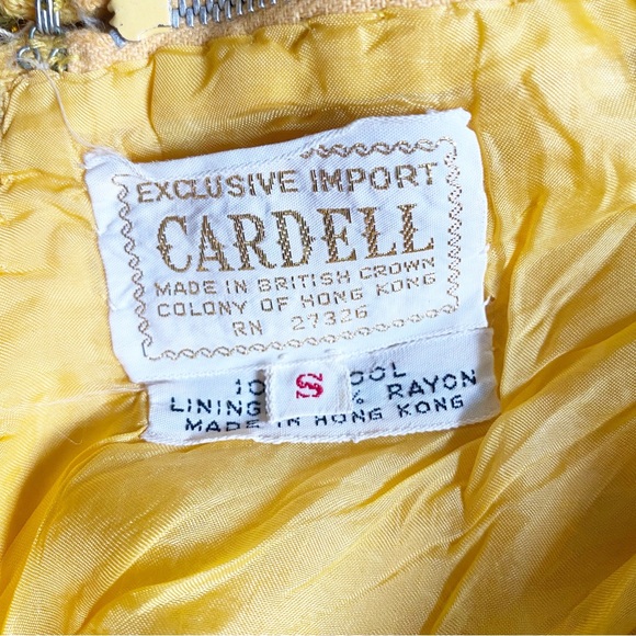 Vintage 1960s Mod Sequin Cropped Tank Cardell Made in Hong Kong, Gold White, S - Picture 7 of 8